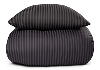 Billede af Sengetøj i 100% Bomuldssatin - 150x210 cm - Mørkegråt ensfarvet sengesæt - Borg Living sengelinned hos Shopdyner.dk